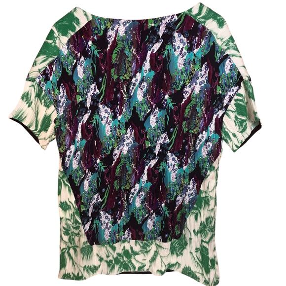 Thakoon Women's Multicolored Artsy Print Lose Fit Statement Blouse Small - Picture 2 of 6